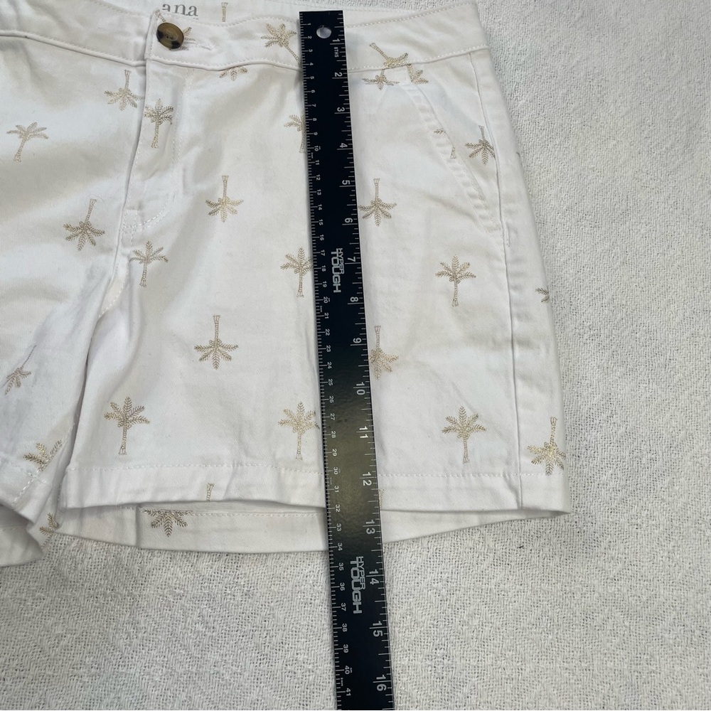 a.n.a White Shorts with‎ Gold Palm Trees Design ~ Sz 12 Twill~ Summertime - Picture 6 of 13